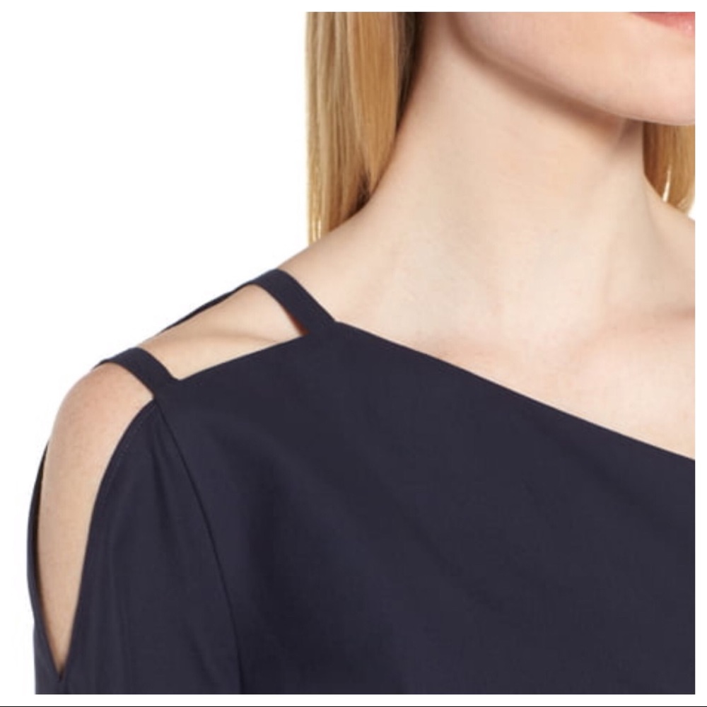 Lewit Nordstrom Navy Blue One Shoulder Tunic Dress - Picture 2 of 8